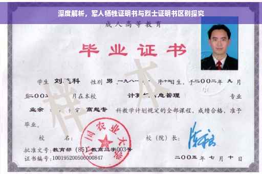 深度解析，军人牺牲证明书与烈士证明书区别探究