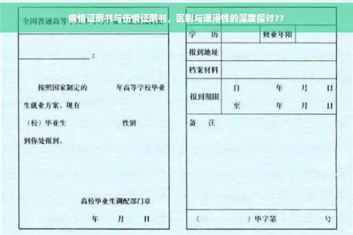 病情证明书与伤情证明书，区别与适用性的深度探讨??