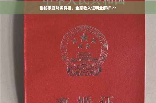 揭秘家庭财务真相，全家收入证明全解析 ??