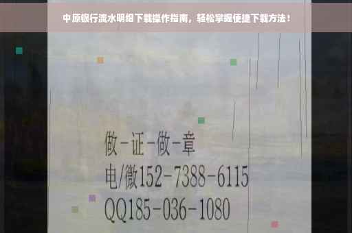 中原银行流水明细下载操作指南，轻松掌握便捷下载方法！