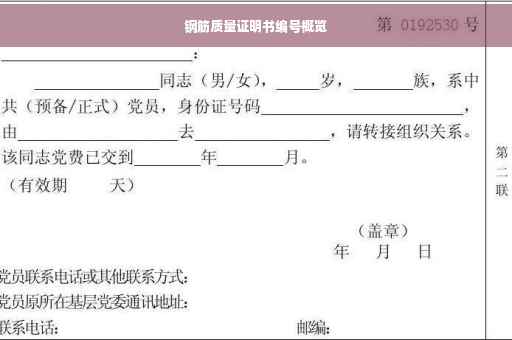 钢筋质量证明书编号概览