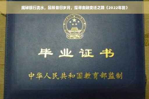 揭秘银行流水，回顾昔日岁月，探寻金融变迁之路（2022年前）