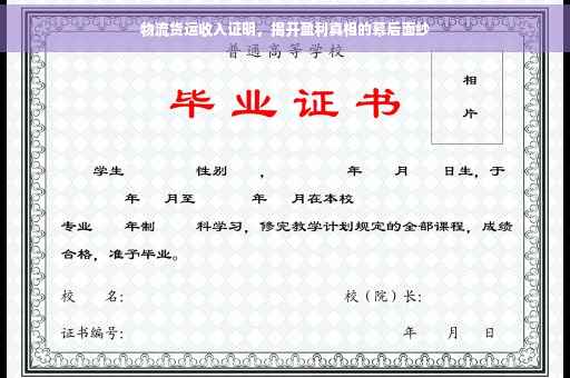 物流货运收入证明，揭开盈利真相的幕后面纱