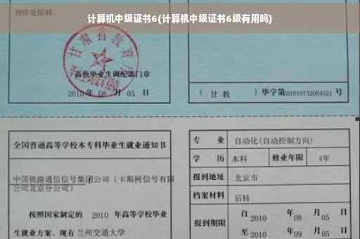 计算机中级证书6(计算机中级证书6级有用吗)
