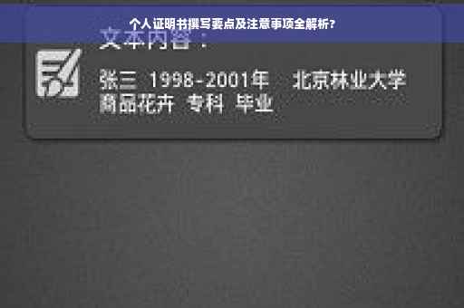 个人证明书撰写要点及注意事项全解析?