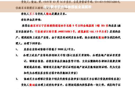 银行网点流水账单模板全面解析