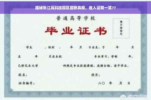 揭秘张江高科技园区薪酬真相，收入证明一览??