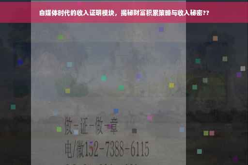 自媒体时代的收入证明模块，揭秘财富积累策略与收入秘密??