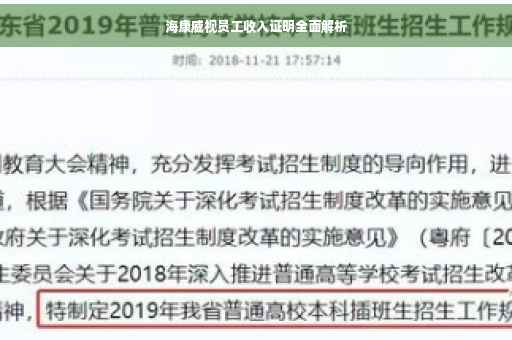 海康威视员工收入证明全面解析