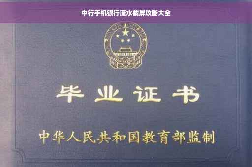 中行手机银行流水截屏攻略大全