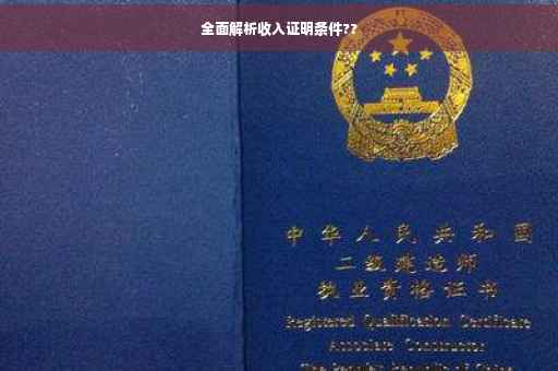 全面解析收入证明条件??