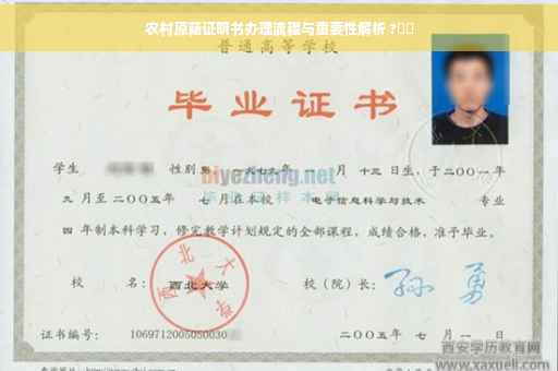 农村原籍证明书办理流程与重要性解析 ?⚡️