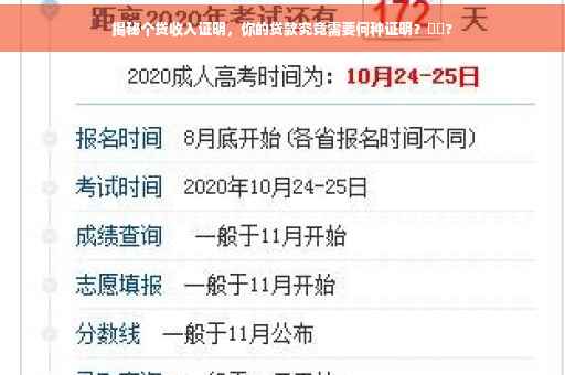 揭秘个贷收入证明，你的贷款究竟需要何种证明？⚡️?