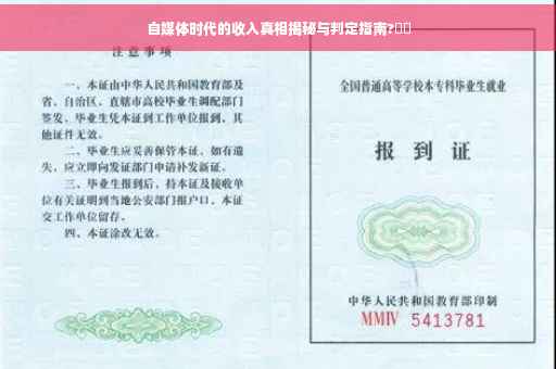 自媒体时代的收入真相揭秘与判定指南?⚡️