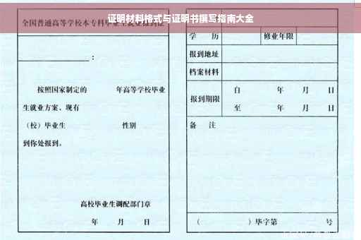 证明材料格式与证明书撰写指南大全