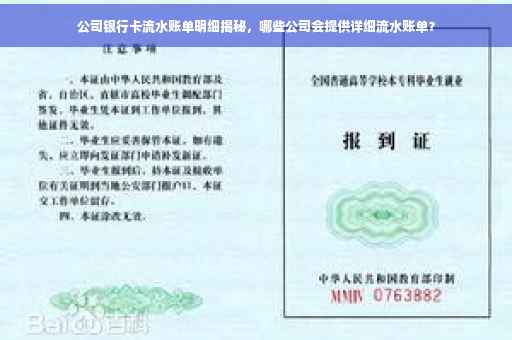 公司银行卡流水账单明细揭秘，哪些公司会提供详细流水账单？