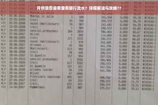 月供是否需要查看银行流水？详细解读与攻略??