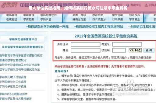 用人单位实操指南，如何核实银行流水与注意事项全解析