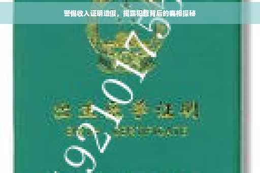 警惕收入证明造假，揭露犯罪背后的真相探秘