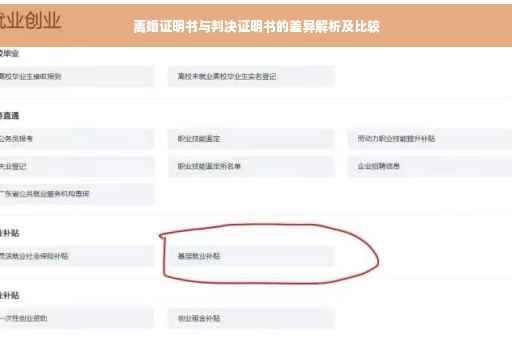离婚证明书与判决证明书的差异解析及比较