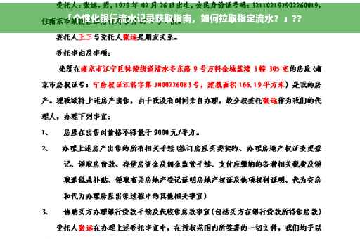 「个性化银行流水记录获取指南，如何拉取指定流水？」??