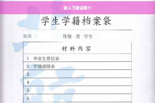 收入下降证明??