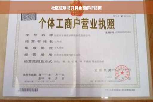 社区证明书开具全面解析指南