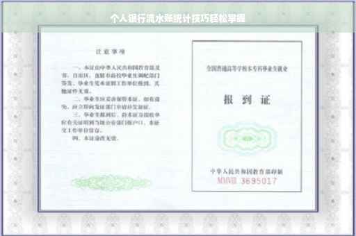 个人银行流水账统计技巧轻松掌握