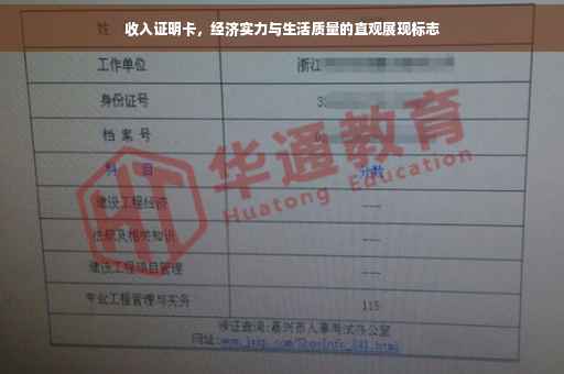 收入证明卡，经济实力与生活质量的直观展现标志