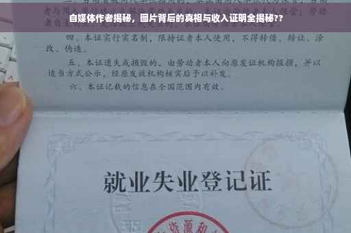 自媒体作者揭秘，图片背后的真相与收入证明全揭秘??