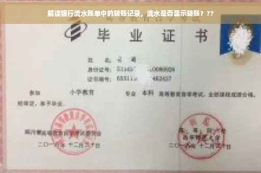 解读银行流水账单中的转账记录，流水是否显示转账？??