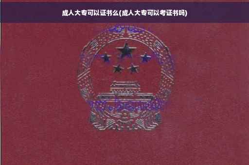 成人大专可以证书么(成人大专可以考证书吗)