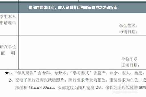 揭秘自媒体红利，收入证明背后的故事与成功之路探索