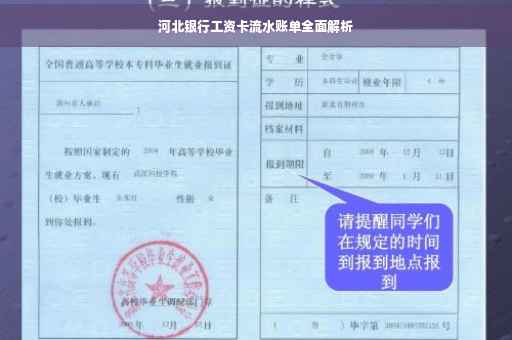 河北银行工资卡流水账单全面解析
