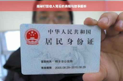 揭秘打假收入背后的真相与故事解析
