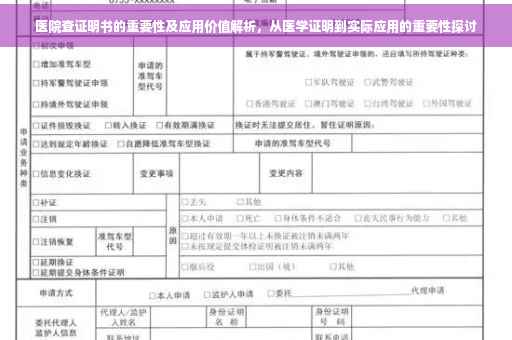 医院查证明书的重要性及应用价值解析，从医学证明到实际应用的重要性探讨