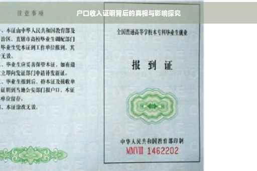 户口收入证明背后的真相与影响探究