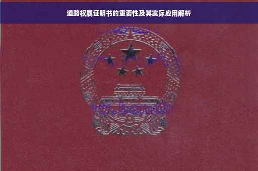 道路权属证明书的重要性及其实际应用解析