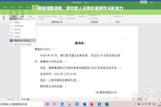 揭秘保释真相，探究收入证明的重要性与影响力