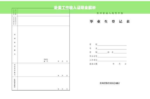 赴美工作收入证明全解析