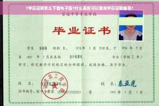 ?学历证明怎么下载电子版?什么系统可以查询学历证明编号?