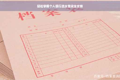 轻松掌握个人银行流水查询全攻略