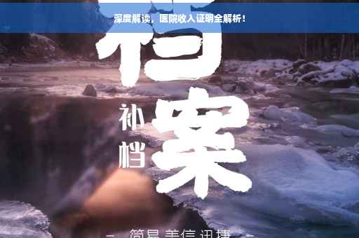 深度解读，医院收入证明全解析！