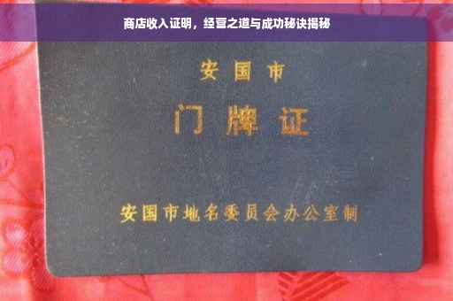 商店收入证明，经营之道与成功秘诀揭秘