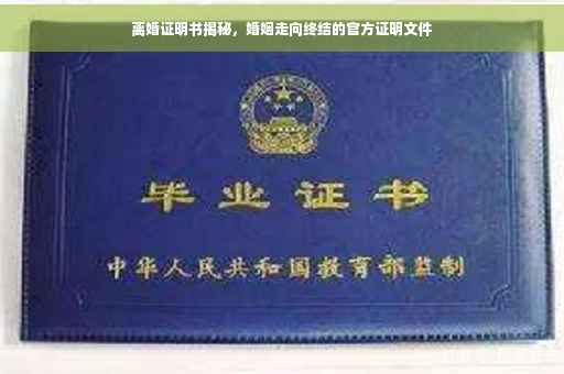 离婚证明书揭秘，婚姻走向终结的官方证明文件