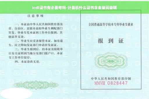 icdl证书有必要考吗-计算机什么证书含金量高些呢