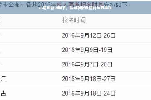 小病诊断证明书，探寻轻微疾病背后的真相