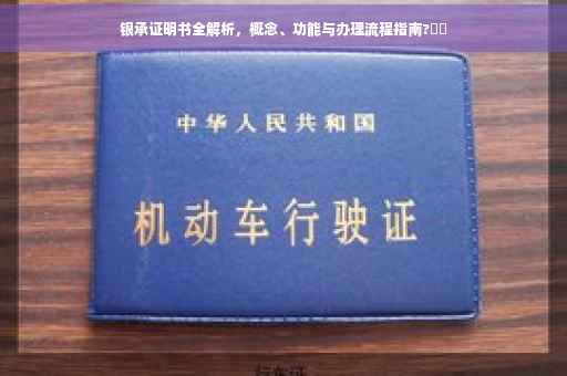 银承证明书全解析，概念、功能与办理流程指南?⚡️