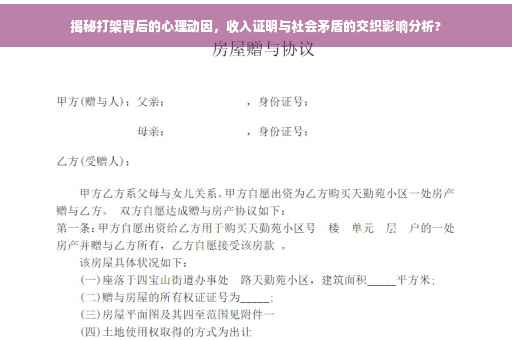 揭秘打架背后的心理动因，收入证明与社会矛盾的交织影响分析?
