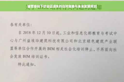 辅警身份下毕业证遗失的应对策略与未来发展规划